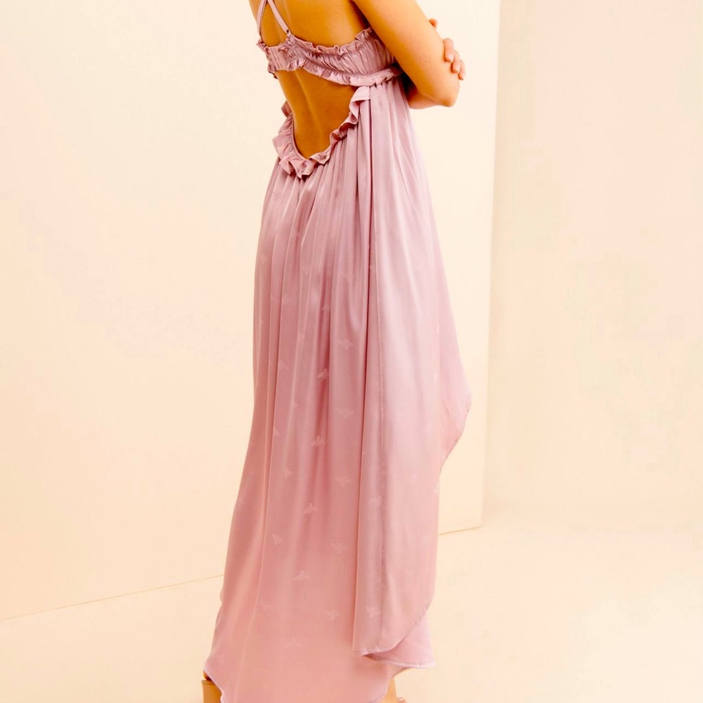 Allina Liu lettuce trimmed dress